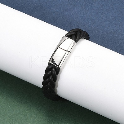 Braided Microfiber Leather Cord Bracelets for Men BJEW-Z081-13P-02-1