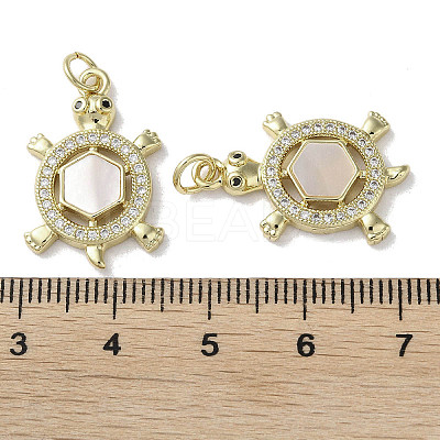 Brass Micro Pave Cubic Zirconia Pendants KK-G485-28G-01-1