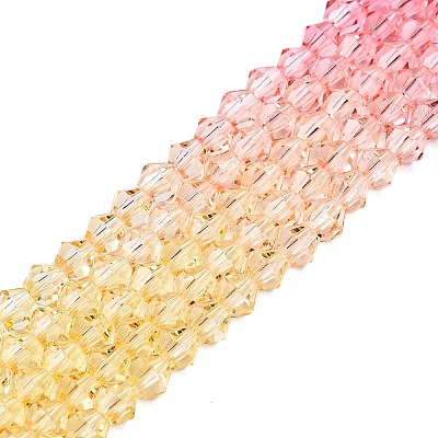 Gradient Color Baking Paint Glass Bead Strands LS-DGLA-A039-T6mm-A02-1