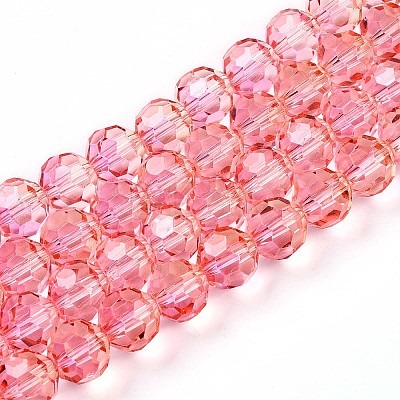 Baking Paint Transparent Glass Beads Strands DGLA-A035-T10mm-A01-1