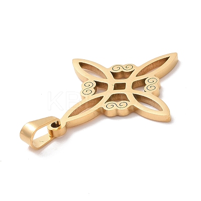 304 Stainless Steel Hollow Pendants LS-STAS-P313-01G-1