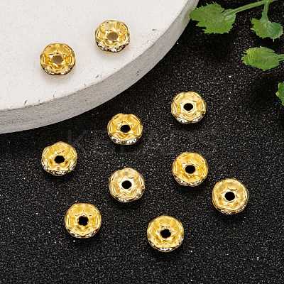 Brass Grade A Crystal Rhinestone Spacer Beads RB-A006-8MM-G-1