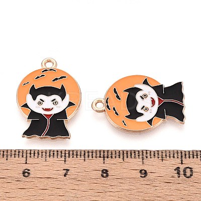 Halloween Theme Alloy Enamel Pendants ENAM-T022-55G-01-1