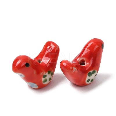 Handmade Printed Porcelain Beads PORC-F005-04B-1-1