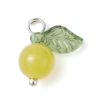 Natural Lemon Jade Fruit Charms PALLOY-JF02431-05-1