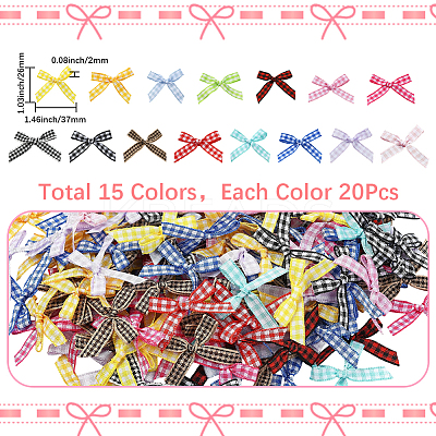 300Pcs 15 Colors Handmade Polyester Costume Accessories DIY-SP0004-98-1