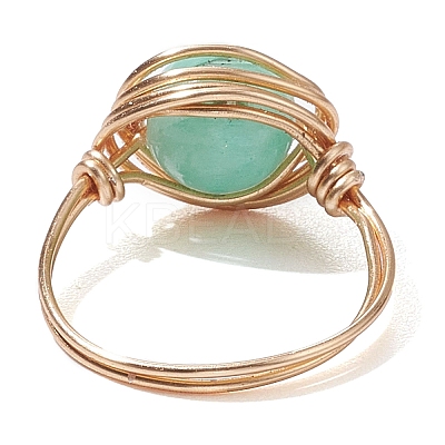 Round Natural Selenite Finger Rings RJEW-JR00763-1