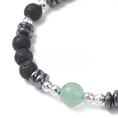 Natural & Synthetic Mixed Gemstone Beaded Stretch Bracelets for Men Women BJEW-JB12601-1