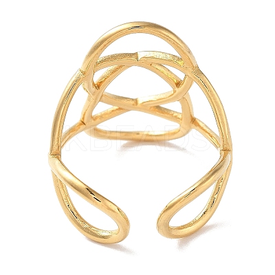 304 Stainless Steel Open Cuff Rings for Women RJEW-M020-07G-05-1
