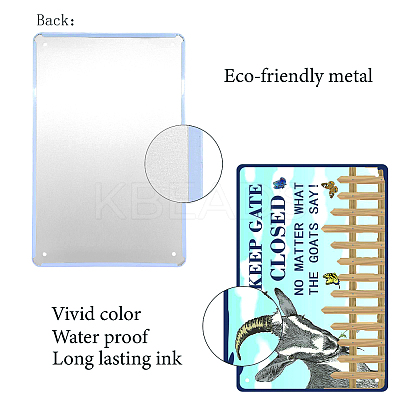 Rectangle with Word Vintage Metal Iron Sign Poster AJEW-WH0157-262-1
