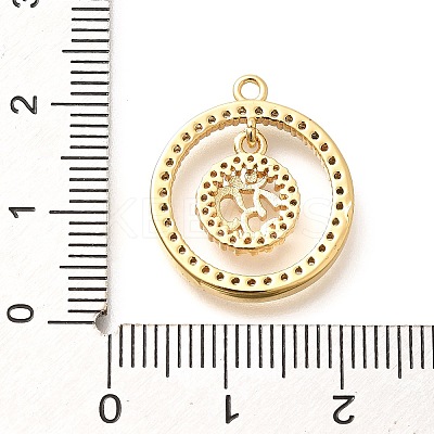 Brass Micro Pave Cubic Zirconia Pendants KK-G519-07G-01-1