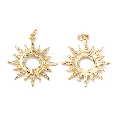 Rack Plating Brass Micro Pave Clear Cubic Zirconia Pendants KK-I706-16G-1