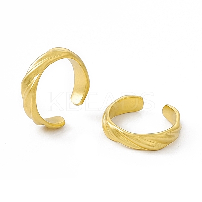 Ion Plating(IP) 304 Stainless Steel Open Cuff Ring for Women RJEW-C060-43MG-1