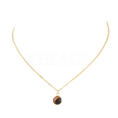 Natural Mixed Stone Pendant Necklaces NJEW-JN05489-02-1