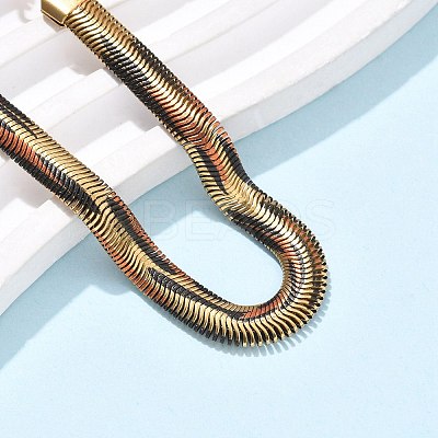 304 Stainless Steel Snake Chain Bracelets for Women BJEW-C103-02G-1