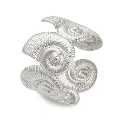 Conch 304 Stainless Steel Cuff Bangles for Women BJEW-A150-02P-1