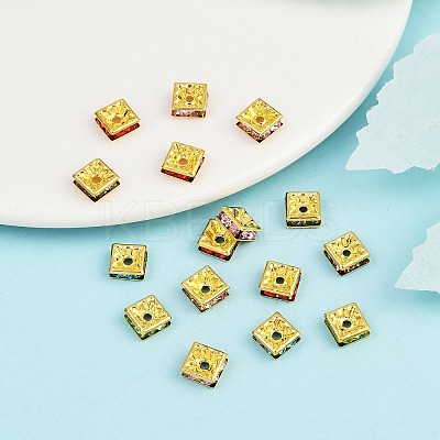 Brass Rhinestone Spacer Beads RSB073NFG-1