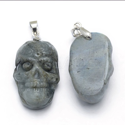 Natural Labradorite Pendants G-P393-A01-1