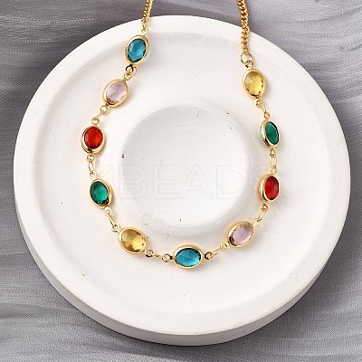 304 Stainless Steel Curb Chain Necklaces NJEW-V009-01G-1