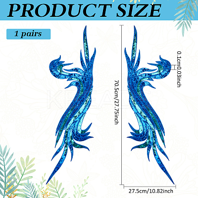 2Pcs 2 Style Polyester Embroidery Sew on Appliques PATC-MA0001-32C-1