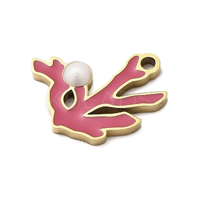 304 Stainless Steel Enamel Charms STAS-I336-03G-02-1