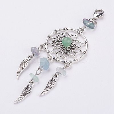 Natural Chip Gemstone Pendant Decorations X1-HJEW-JM00274-1