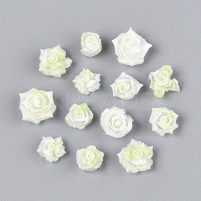 Luminous Flower Resin Cabochons CRES-T025-10G-1