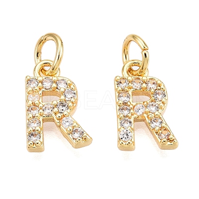 Brass Micro Pave Clear Cubic Zirconia Charms KK-ZX025-07R-1