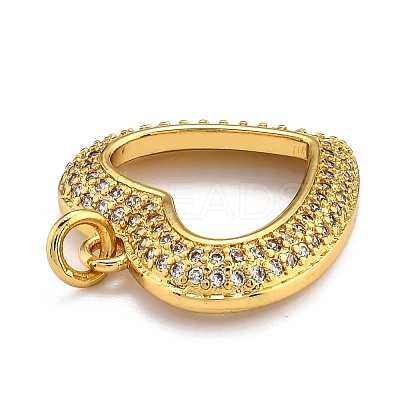Brass Micro Pave Clear Cubic Zirconia Pendants ZIRC-J025-59G-1