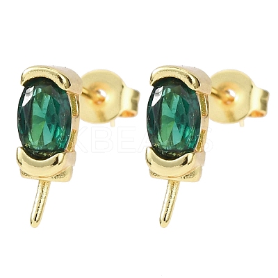 Brass Micro Pave Cubic Zirconia Earring Findings KK-D226-10G-03-1