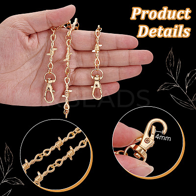 2Pcs 2 Colors Alloy Trouser Chain HJEW-PH02273-1