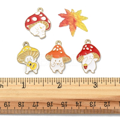 20Pcs 5 Style Autumn Theme Alloy Enamel Pendants ENAM-FS0001-54-1
