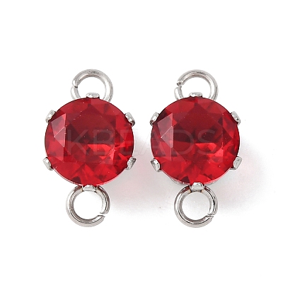 304 Stainless Steel Micro Pave Cubic Zirconia Connector Charms STAS-H240-50P-03-1