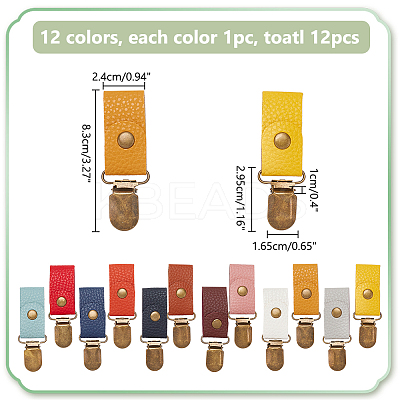 12Pcs 12 Colors Alloy Hat Clips FIND-WR0010-82-1