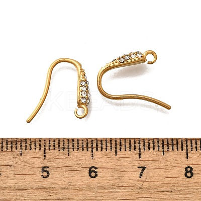 304 Stainless Steel Rhinestone Earring Hooks STAS-D310-01G-01-1