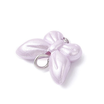 Opaque Acrylic Imitation Pearl Beads Pendants PALLOY-JF04296-01-1