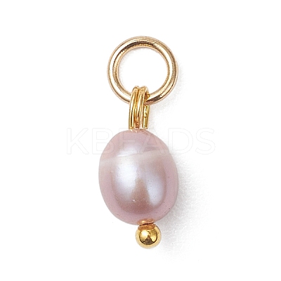Natural Cultured Freshwater Pearl Rice Charms PALLOY-JF04841-1