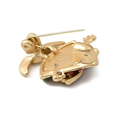 Golden Alloy Enamel Brooch JEWB-K018-32K-G-1