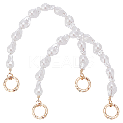 ABS Imitation Pearl Nugget Beaded Bag Handles FIND-PH0009-43-1