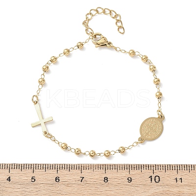 Religion 304 Stainless Steel Link Bracelets BJEW-F524-05A-G-1
