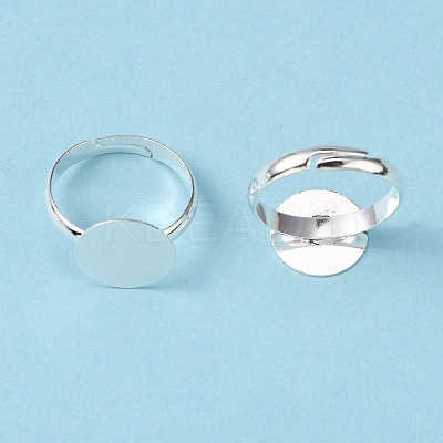 Brass Pad Ring Bases KK-EC022-12mm-S-RS-1