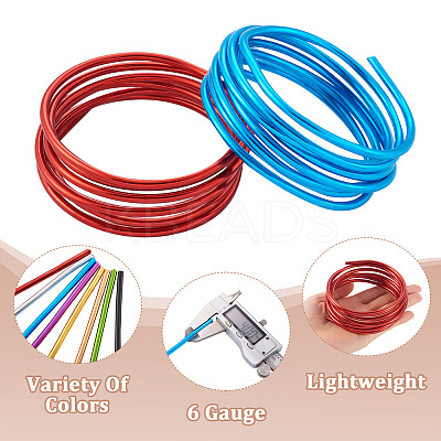 8 Roll 8 Colors Round Aluminum Wire AW-FW0001-03-1