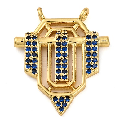Brass Micro Pave Cubic Zirconia Pendants KK-K339-10B-03-1