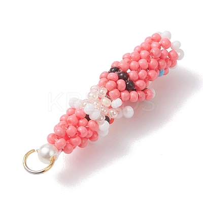 Easter Glass Seed Beaded Dwarf Pendants PALLOY-MZ01037-01-1
