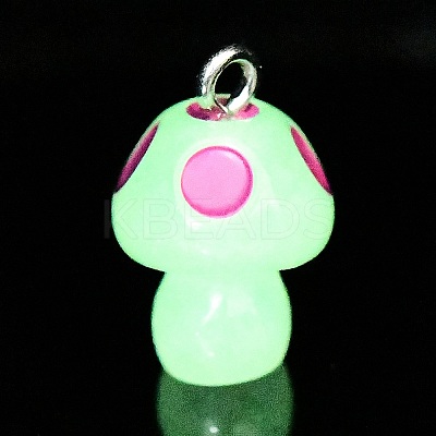 Spray Painted Luminous Resin Pendants RESI-A017-05-1