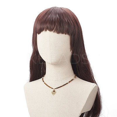 Natural Tiger Eye Beaded Necklaces NJEW-JN04226-04-1