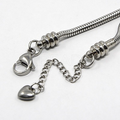 Tarnish Resistant 304 Stainless Steel European Round Snake Chains Bracelets LS-STAS-J015-08-1