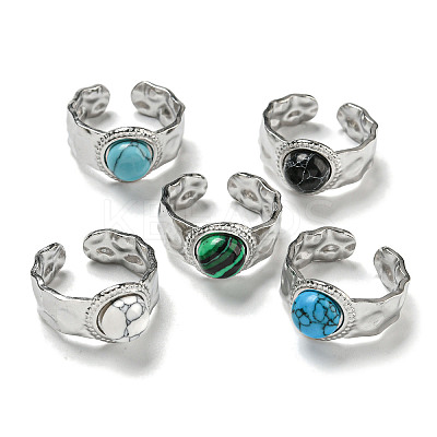 304 Stainless Steel Open Cuff Rings RJEW-C079-18P-1
