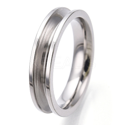 201 Stainless Steel Grooved Finger Ring Settings STAS-WH0039-11A-P-1