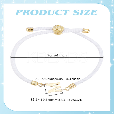 1pc Adjustable Nylon Cord Slider Bracelets for Women BJEW-LP0001-33M-G-1